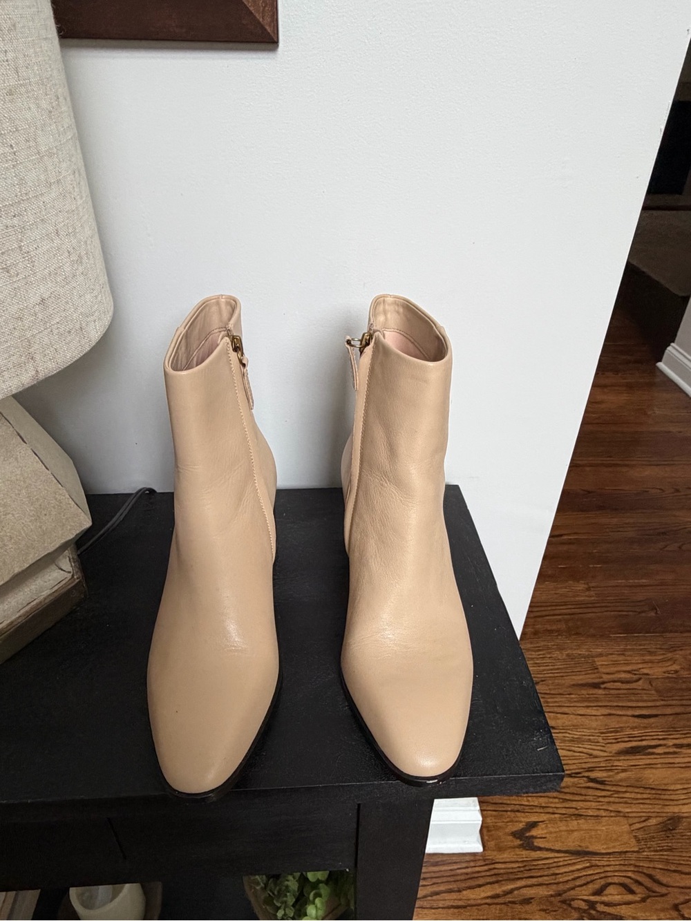 J.Crew Nude Beige Ankle Boots with Side Zip